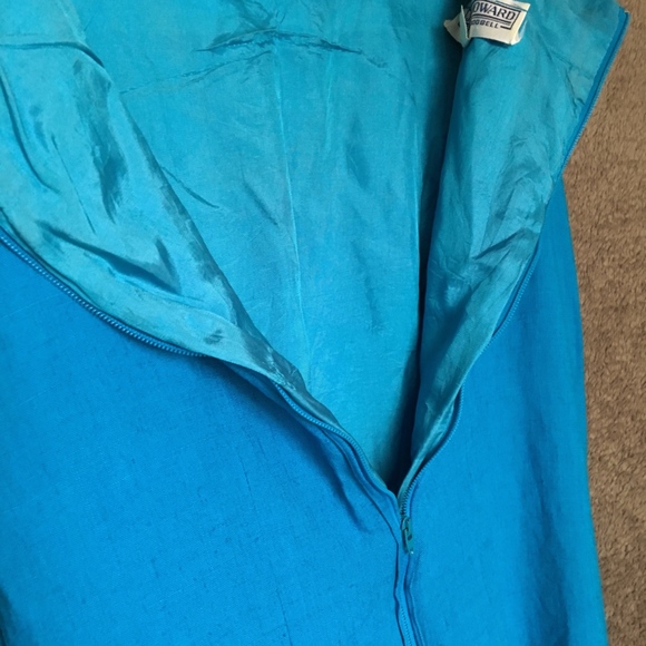 Vintage 80s Linen Jessica Howard Dress - Picture 4 of 9